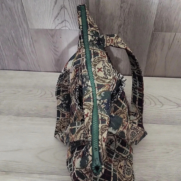 🛍Handmade Tapestry Golf Theme Zippered‎ Tote Shoulder Bag - Picture 3 of 8